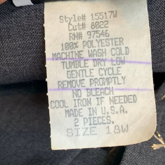 I.S.B. inc Vintage Gray Button Down Jacket 18W Shoulder Pads Beautiful Floral - Picture 3 of 14